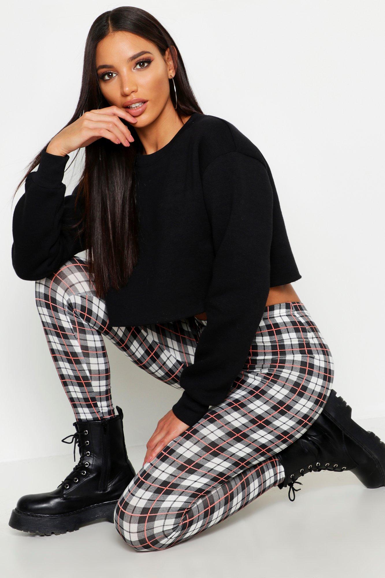 Tartan Check Basic Jersey Leggings