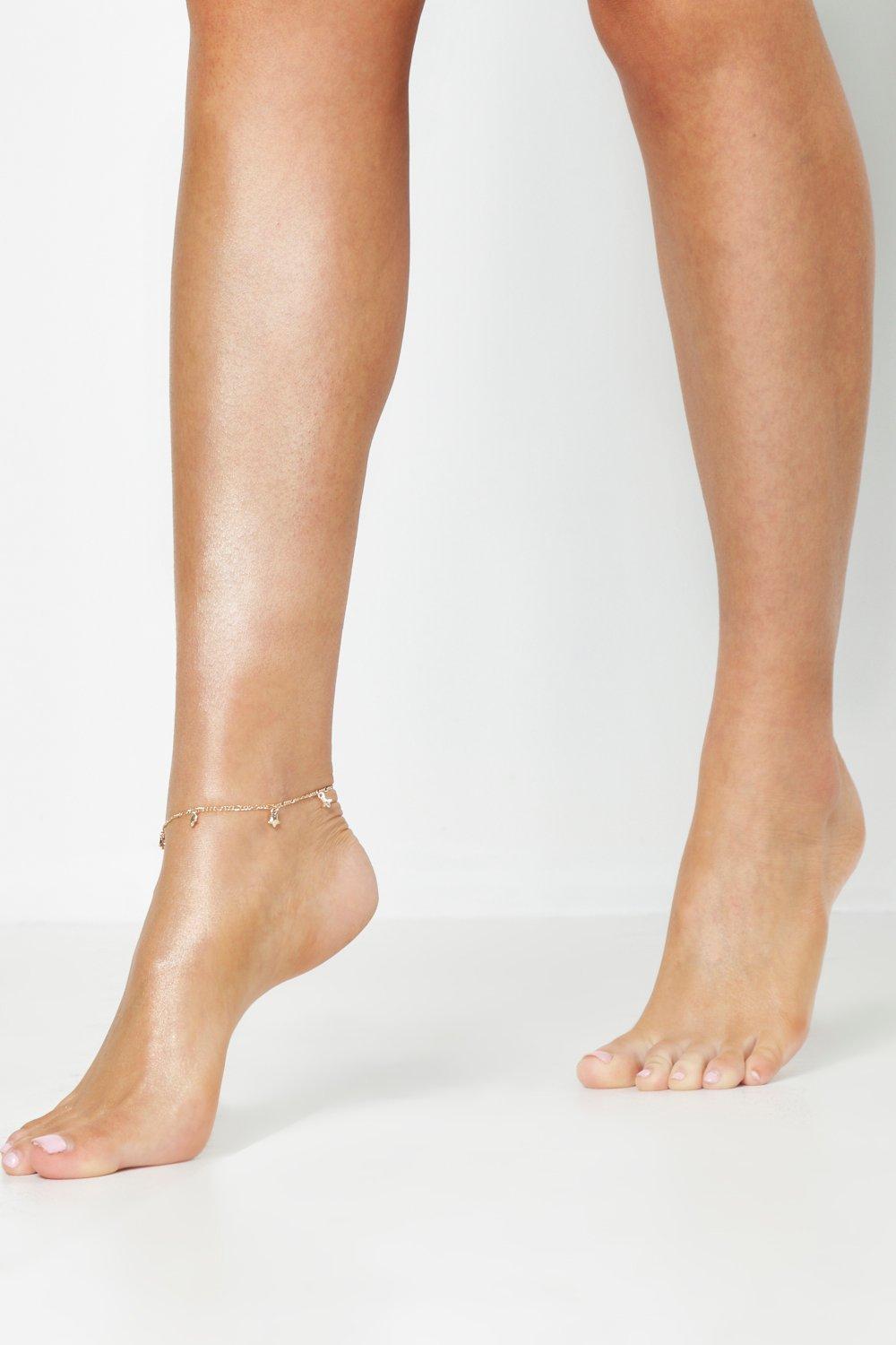 boohoo Women's Diamante Drop Anklet|gold