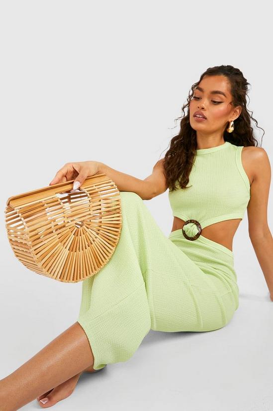 boohoo Wooden Structured Grab Bag - Small 1