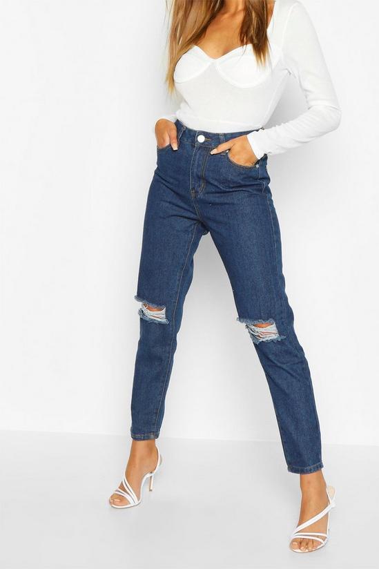 boohoo Basics High Waist Distressed Mom Jeans 4