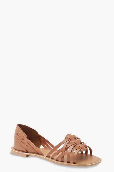 Wide Fit Woven Leather Ballet Flats