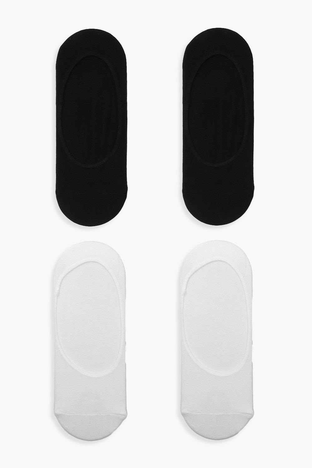 Black & White Invisible Sock 4 Pack