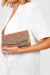 boohoo Structured Glitter Envelope Clutch Bag With Chain thumbnail 2
