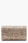 boohoo Structured Glitter Envelope Clutch Bag With Chain thumbnail 5