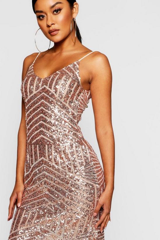 boohoo Sequin & Mesh Strappy Maxi Party Dress 4