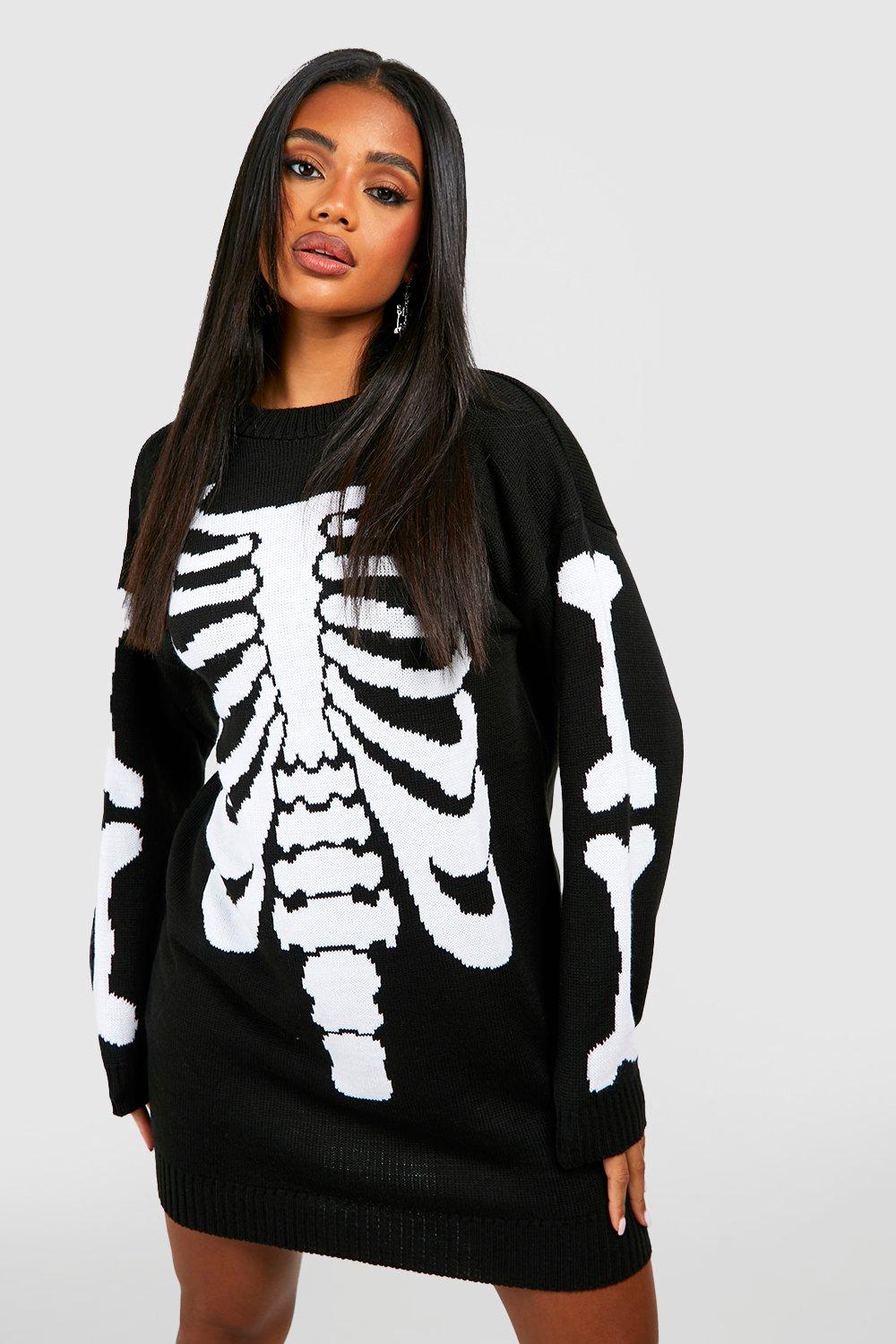 Halloween Skeleton Knitted Jumper Dress