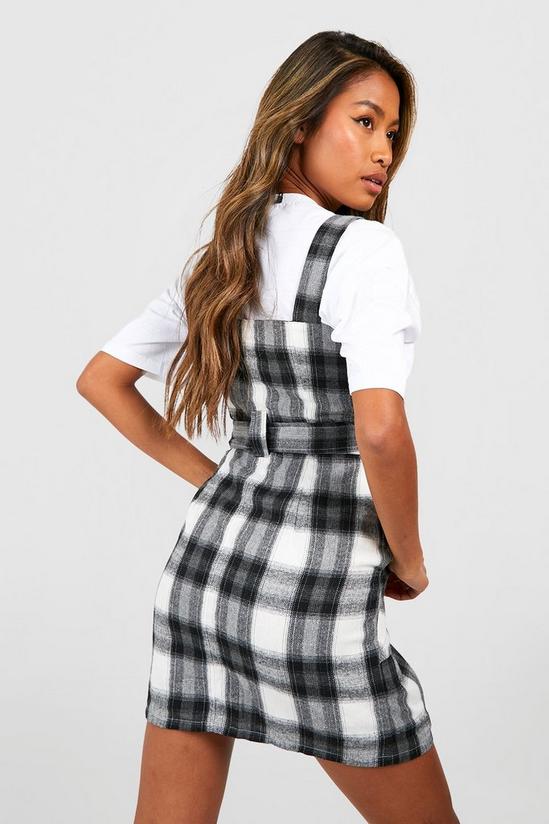 boohoo Checked Buckle Detail Pinafore Dress 2