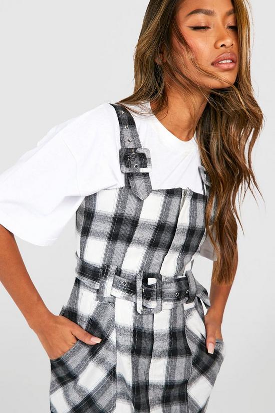 boohoo Checked Buckle Detail Pinafore Dress 4