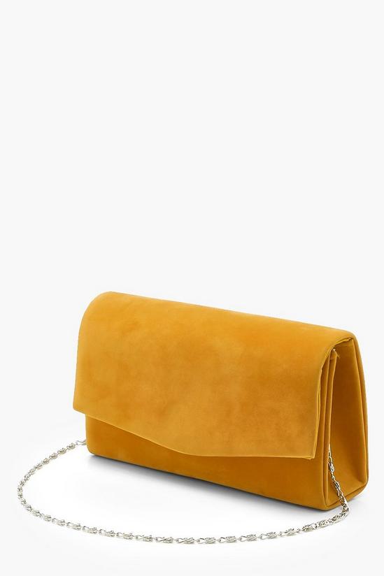 boohoo Structured Suedette Clutch Bag & Chain 2