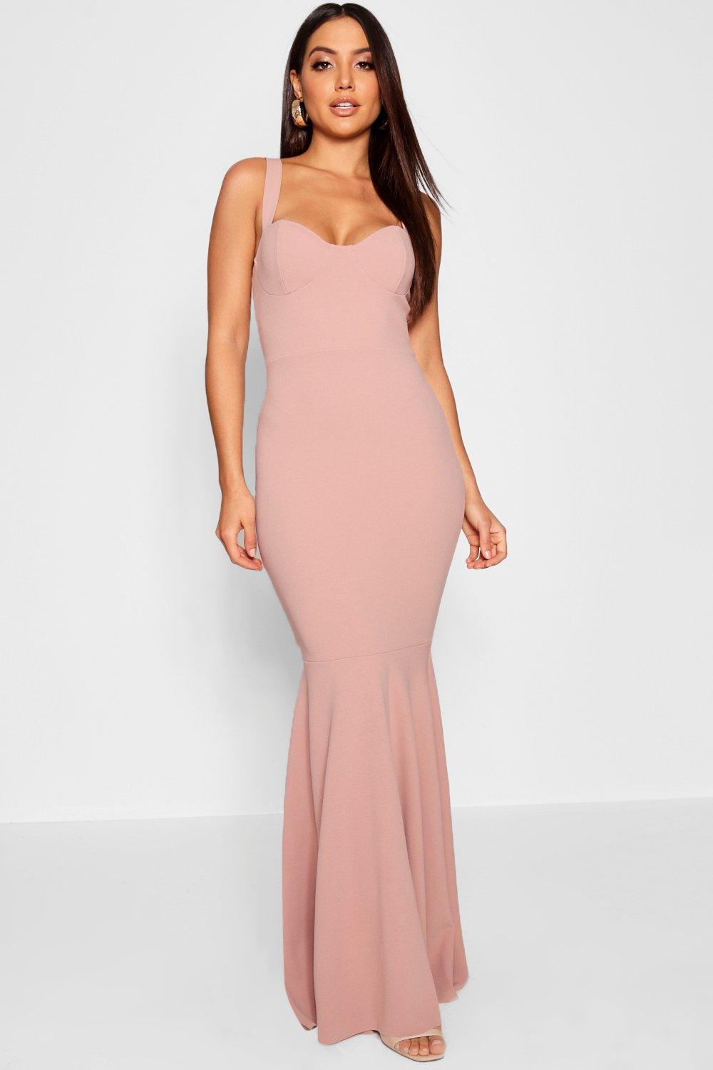 Fitted Fishtail Maxi Bridesmaid Dress