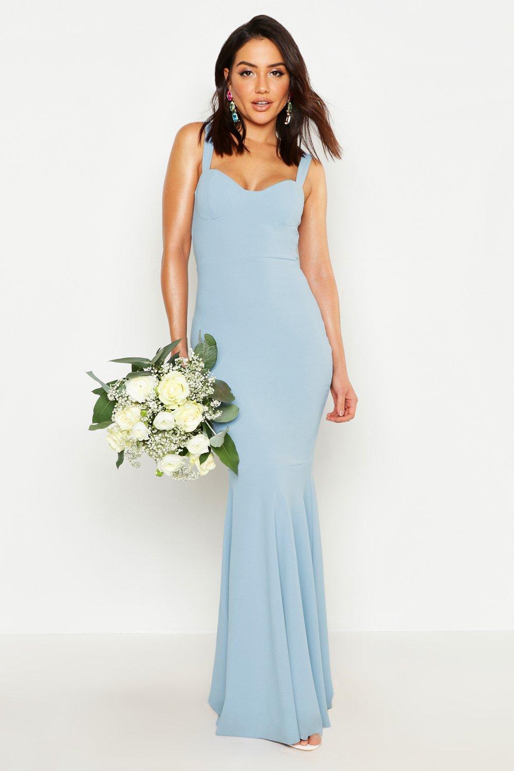 Fitted Fishtail Maxi Bridesmaid Dress