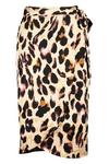 boohoo Leopard Print Satin Wrap Midi Skirt thumbnail 3