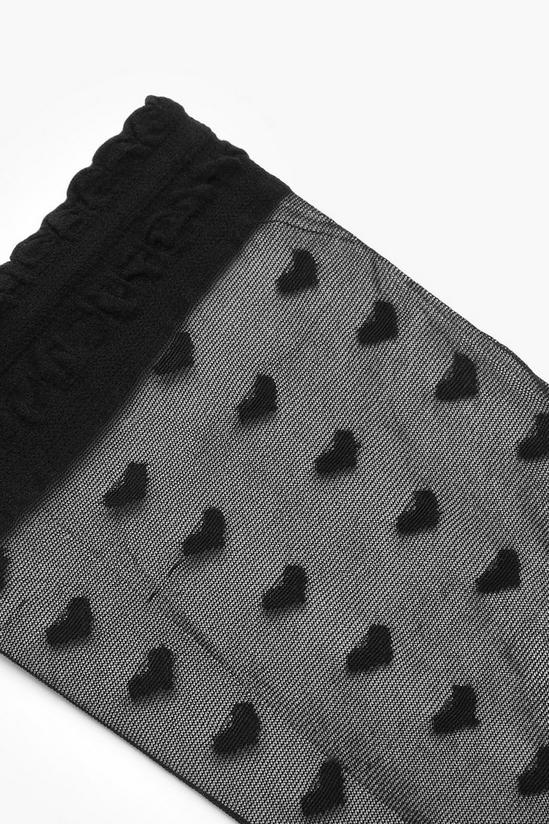 boohoo Heart Print Sheer Ankle Socks 3