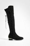 boohoo Bungee Lace Back Knee High Boots thumbnail 2