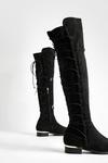 boohoo Bungee Lace Back Knee High Boots thumbnail 3