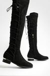 boohoo Bungee Lace Back Knee High Boots thumbnail 4