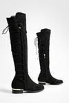 boohoo Bungee Lace Back Knee High Boots thumbnail 5
