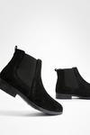 boohoo Wide Fit Suedette Flat Chelsea Boots thumbnail 5