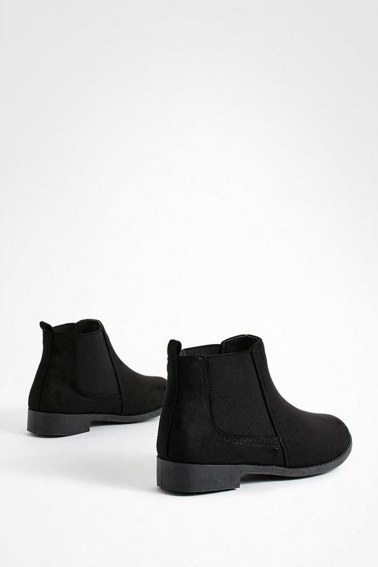 boohoo Suedette Flat Chelsea Boots 4