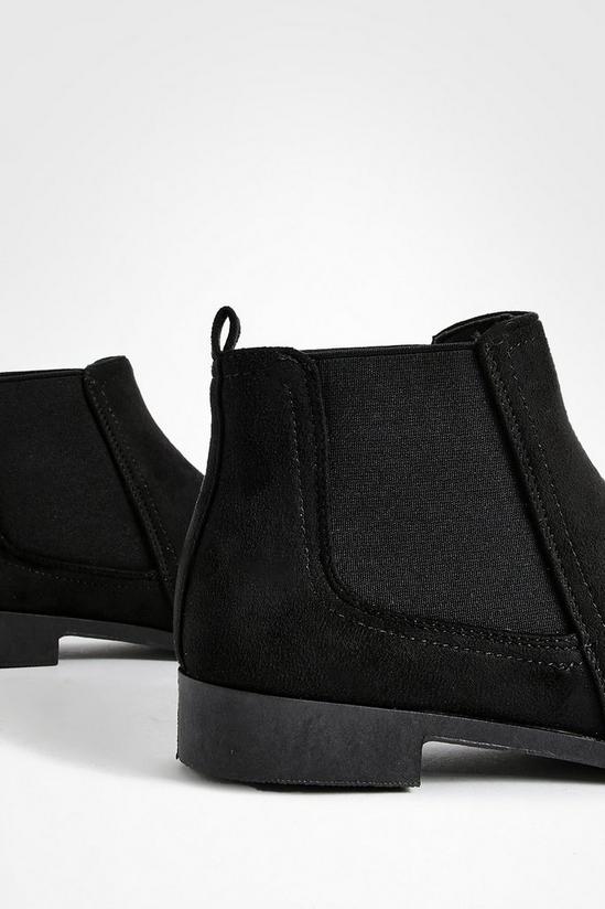 boohoo Suedette Flat Chelsea Boots 5