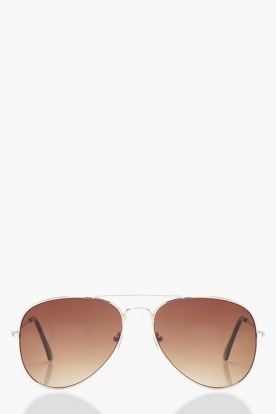 boohoo Aviator Brown Lens Sunglasses 1