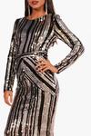 boohoo Boutique Lara Stripe Sequin Midi Party Dress thumbnail 4