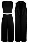 boohoo 3 Piece Crop Culotte & Duster Co-Ord Set thumbnail 3