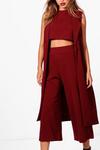 boohoo 3 Piece Crop Culotte & Duster Co-Ord Set thumbnail 4
