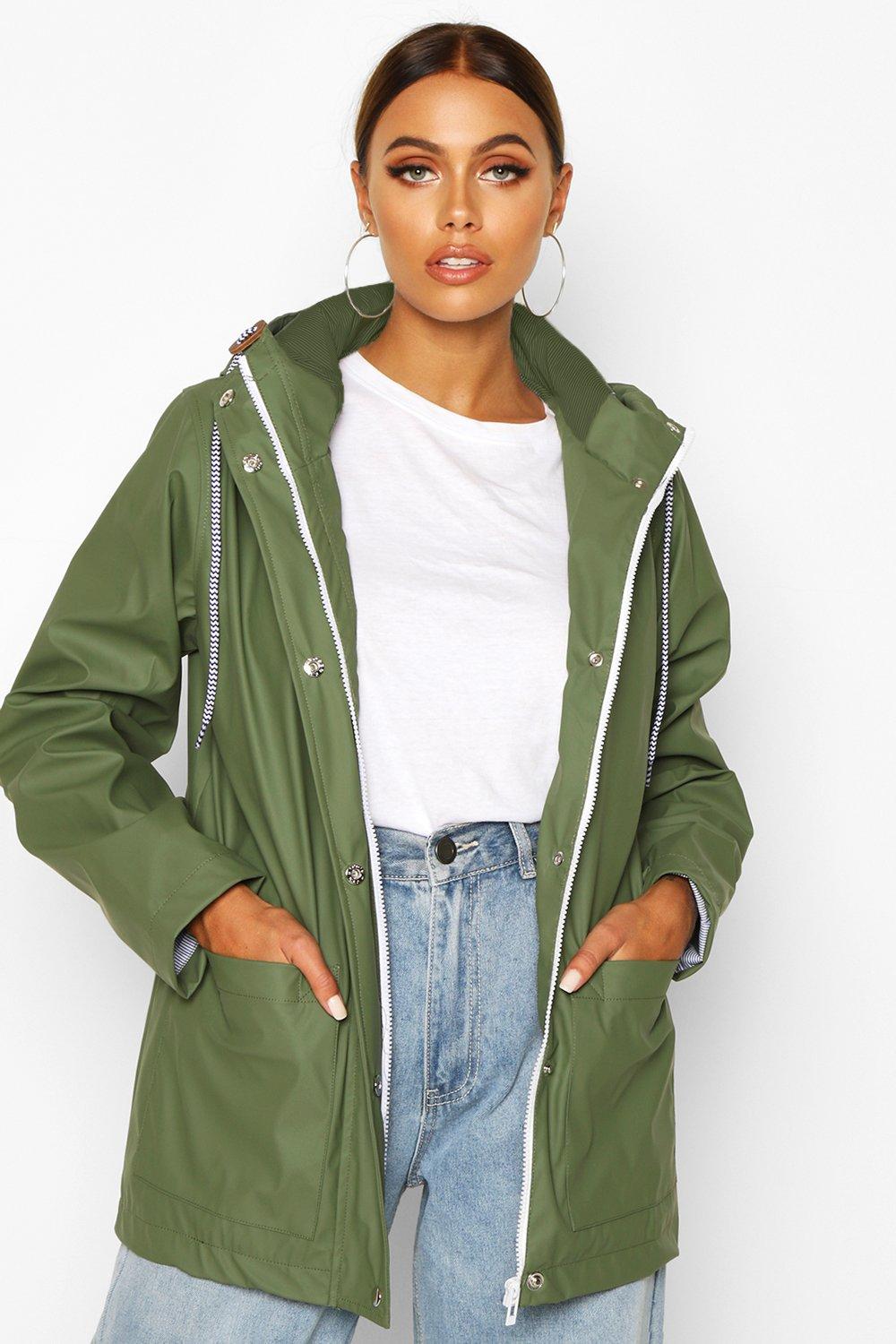 Boohoo rubberised rain clearance mac