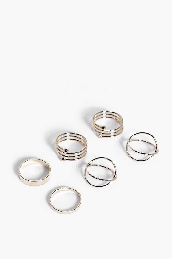 boohoo Simple Stackable Mixed 6 Ring Set 2
