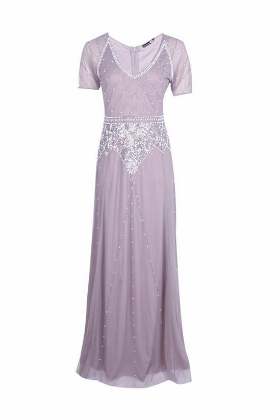 boohoo Boutique Beaded Cap Sleeve Maxi Bridesmaid Dress 3