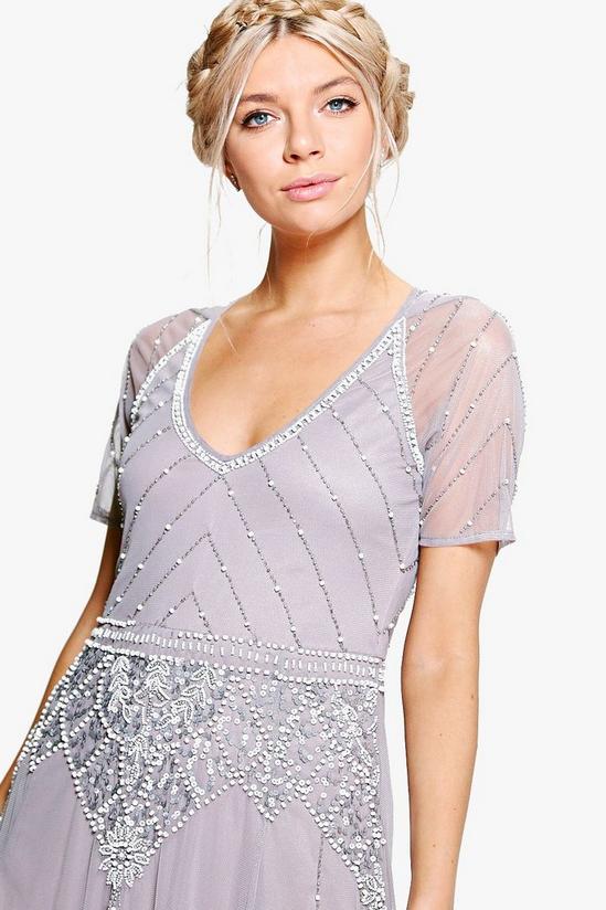 boohoo Boutique Beaded Cap Sleeve Maxi Bridesmaid Dress 4