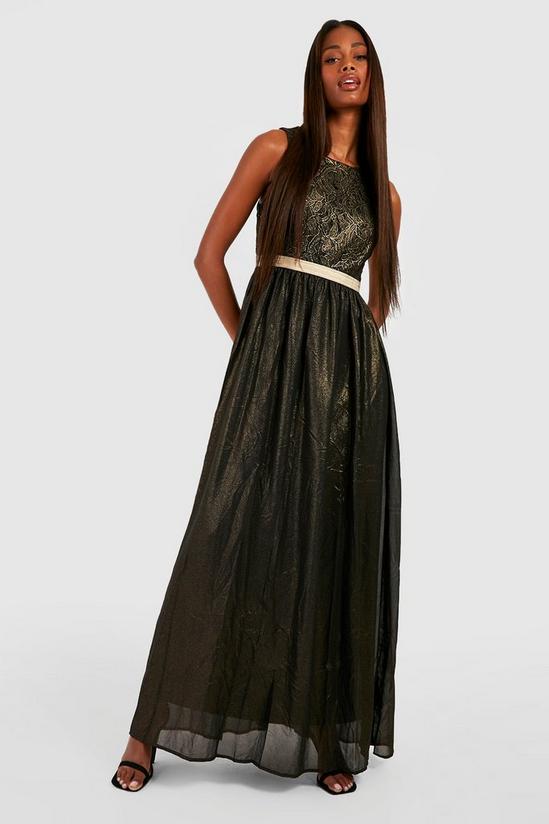 boohoo Boutique Lace & Metallic Maxi Dress 1