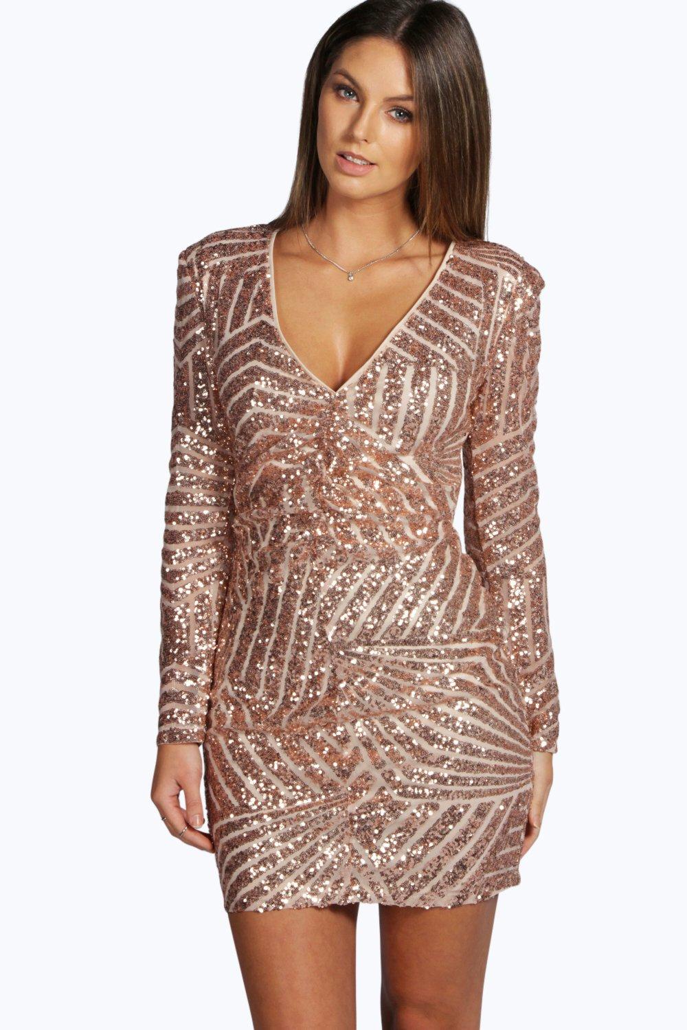 Boutique Sequin Panelled Bodycon Party Dress