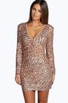 boohoo Boutique Sequin Panelled Bodycon Party Dress thumbnail 1