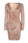 boohoo Boutique Sequin Panelled Bodycon Party Dress thumbnail 3
