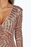 boohoo Boutique Sequin Panelled Bodycon Party Dress thumbnail 4