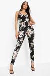 boohoo Floral Print Cami Wrap Strappy Jumpsuit thumbnail 1