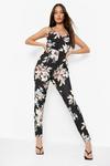 boohoo Floral Print Cami Wrap Strappy Jumpsuit thumbnail 3
