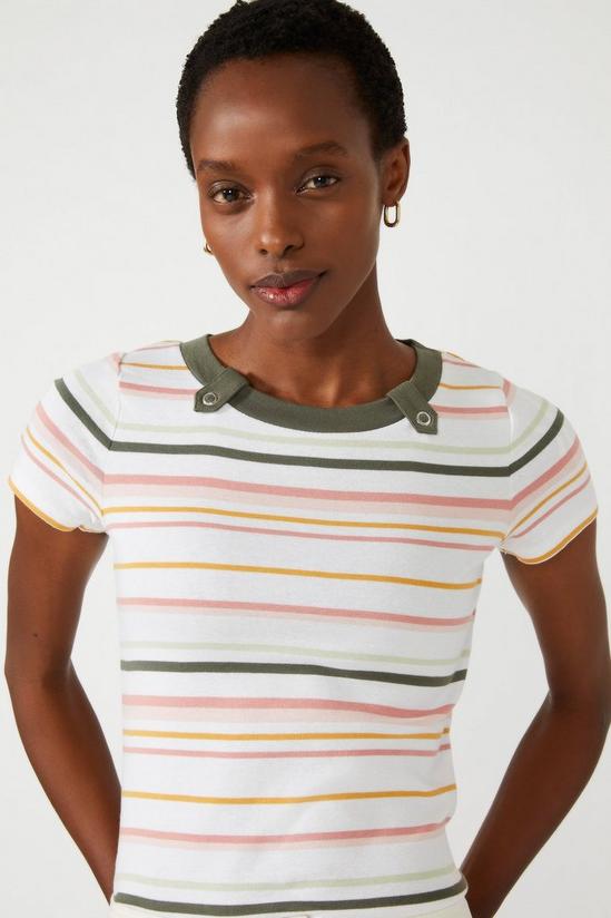 Maine Multi Stripe Tab Detail T-Shirt 1