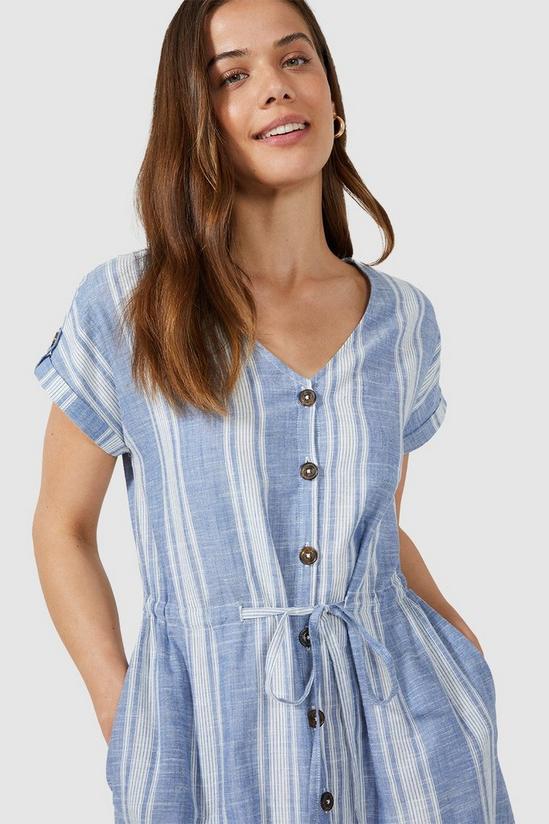 Maine Stripe Button Through Shirt Dress 3
