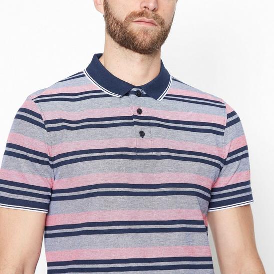 Maine Short Sleeve Striped Polo Shirt 2