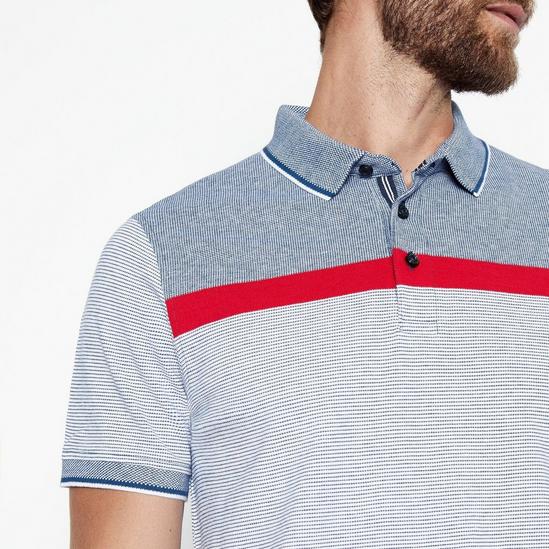 Maine Short Sleeve Chest Stripe Polo Shirt 2