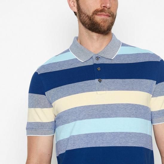 Maine Short Sleeve Striped Polo Shirt 2