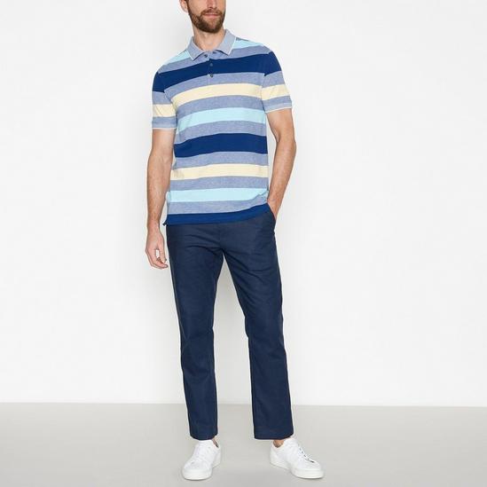 Maine Short Sleeve Striped Polo Shirt 4