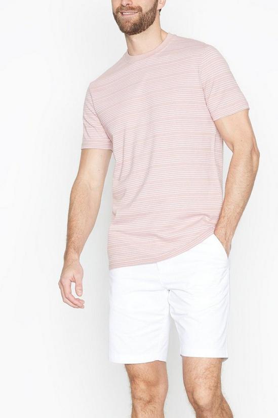Maine Short Sleeve Textured Stripe T-Shirt 1