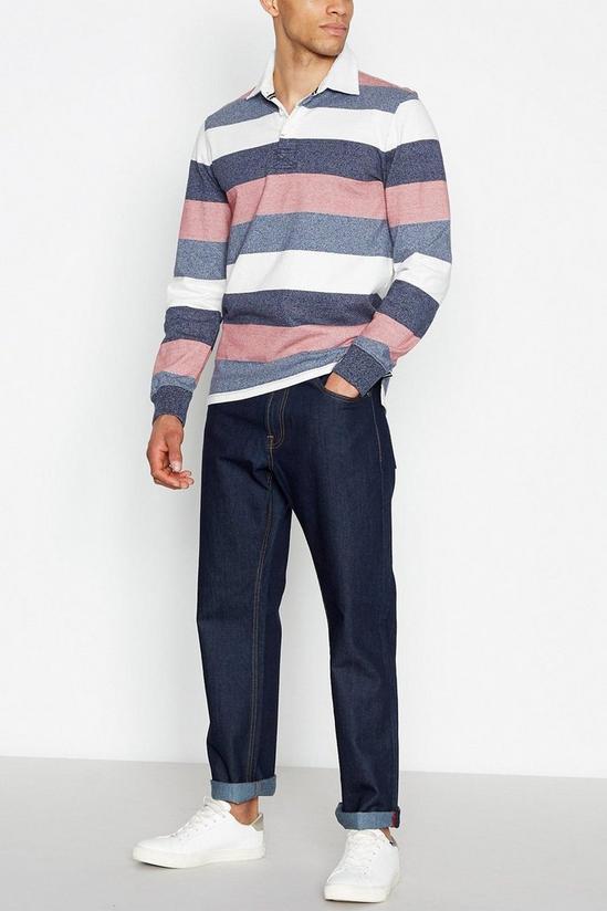 Maine Navy Striped Cotton Rugby Top 1