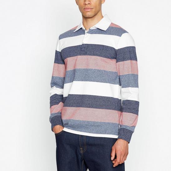 Maine Navy Striped Cotton Rugby Top 2