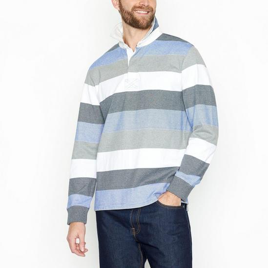 Maine Grey Striped Cotton Rugby Top 2