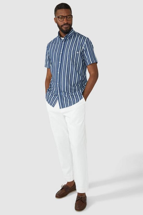 Maine Short Sleeve Chambray Stripe Shirt 1